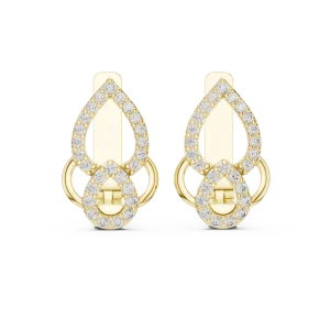 Silhouette Round Pavé Geometric Contour Stud Earrings - Image 2