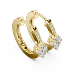 Symmetry Round Pavé-Set Architectural Hoop Earrings