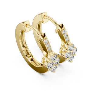 Symmetry Round Pavé-Set Architectural Hoop Earrings
