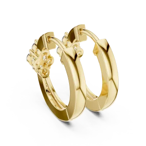 Symmetry Round Pavé-Set Architectural Hoop Earrings - Image 3
