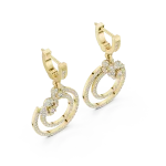 Luminary Pavé-Set Round Brilliant Dual-Ring Dangler Earrings