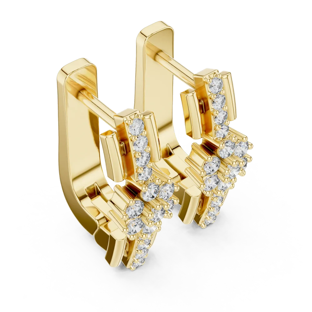 Discover the brilliance of these architectural round lab-grown diamond stud earrings. Ethically crafted for modern luxury, shop this iconic design.