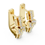 Architectural Symmetry Pavé-Set Round Brilliant Stud Earrings