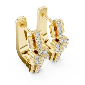 Architectural Symmetry Pavé-Set Round Brilliant Stud Earrings