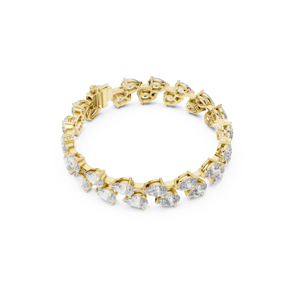 Adorn your wrist with this radiant double-row tennis bracelet featuring brilliant-cut DIAMEUR diamonds. Elevate your style with sustainable luxury.