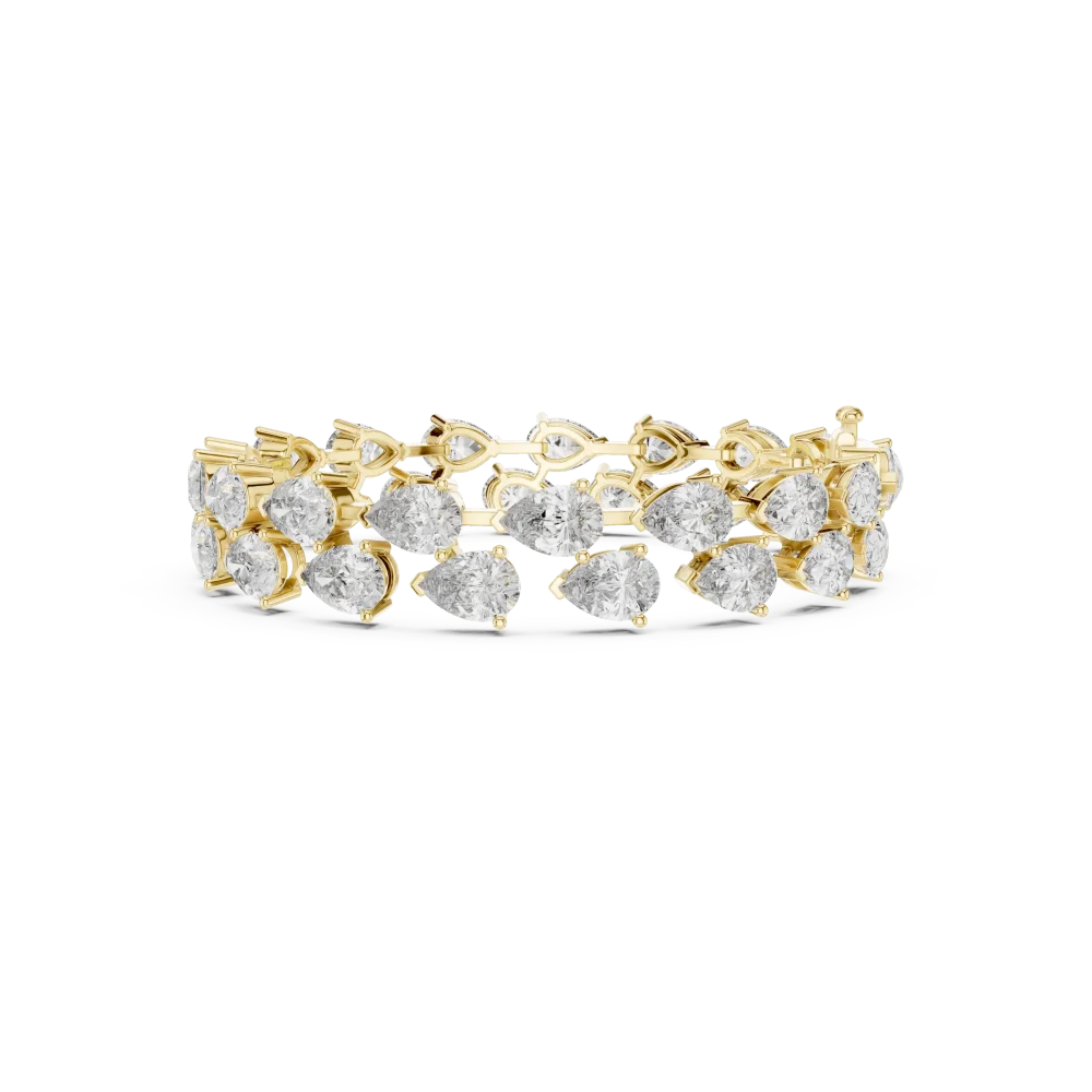 Ethereal Pear Cut Luminary Double Row Tennis Bracelet - Image 3
