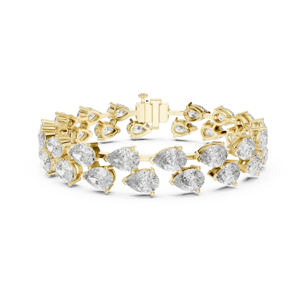 Ethereal Pear Cut Luminary Double Row Tennis Bracelet - Image 2