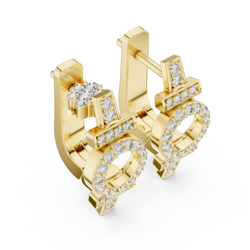 Geometric Symmetry Pavé-Set Round Brilliant Hoop Earrings