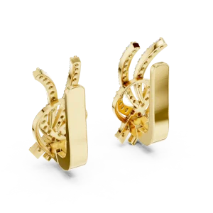 Luminary Round Pavé-Set Architectural Silhouette Stud Earrings - Image 4