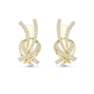 Luminary Round Pavé-Set Architectural Silhouette Stud Earrings - Image 2