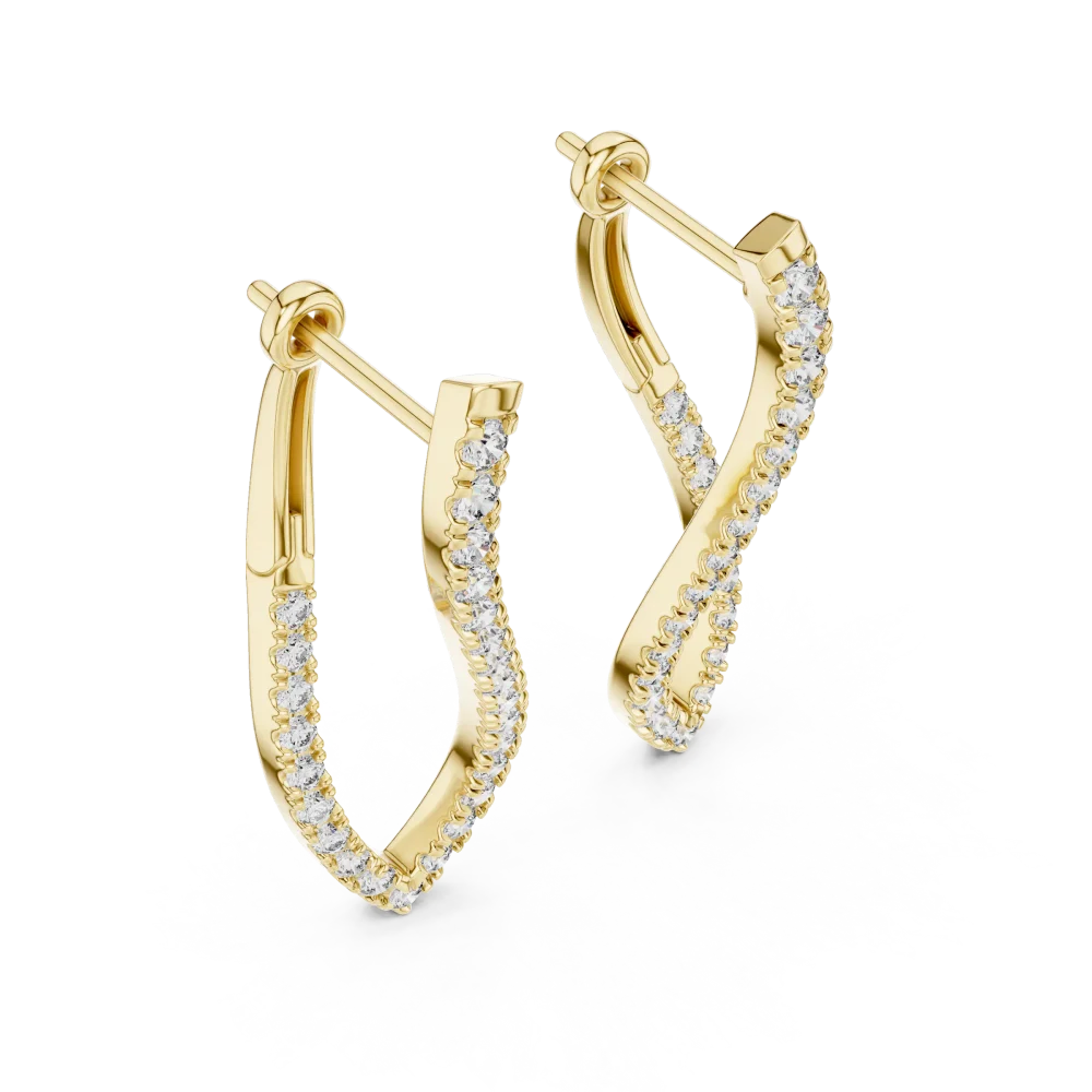 Infinity Twist Diamond Hoops - Image 3