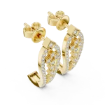 Symmetry Pavé-Set Round Brilliant Arch Silhouette Stud Earrings