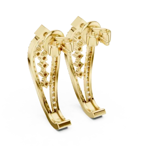 Symmetry Pavé-Set Round Brilliant Arch Silhouette Stud Earrings - Image 4