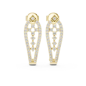 Symmetry Pavé-Set Round Brilliant Arch Silhouette Stud Earrings - Image 2