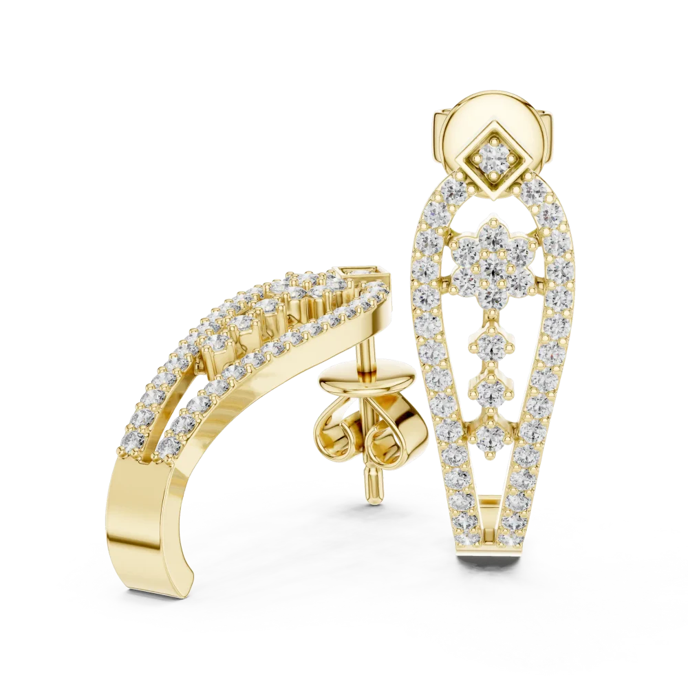 Ethereal Luminary Round Pavé-Set Diamond Stud Earrings - Image 3