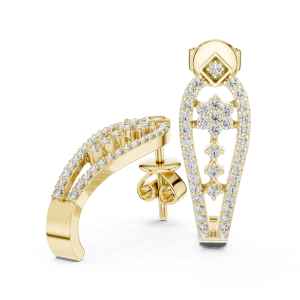 Ethereal Luminary Round Pavé-Set Diamond Stud Earrings - Image 3
