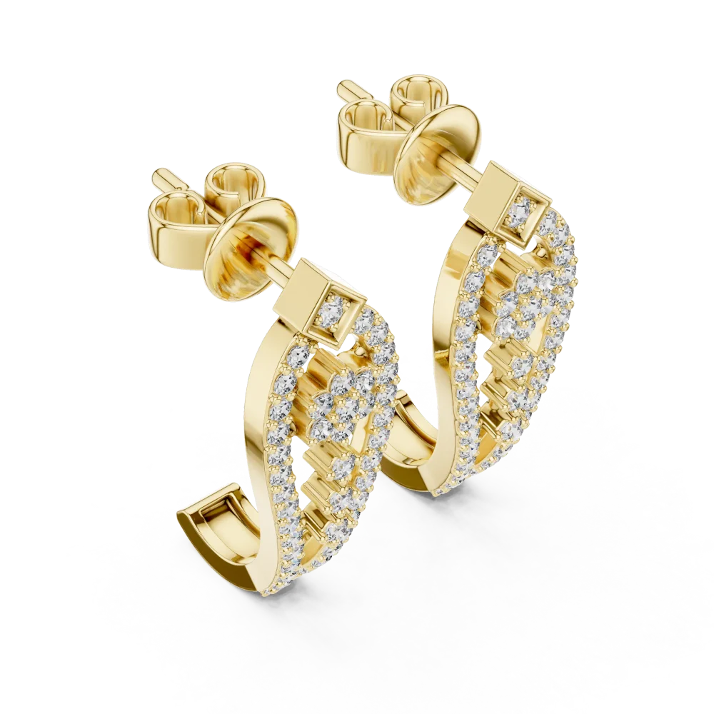 Experience radiant elegance with these pavé-set DIAMEUR diamond stud earrings. Handcrafted for exceptional scintillation, discover your new staple.
