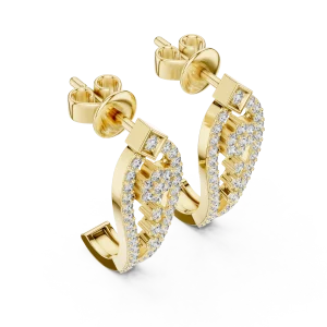 Ethereal Luminary Round Pavé-Set Diamond Stud Earrings
