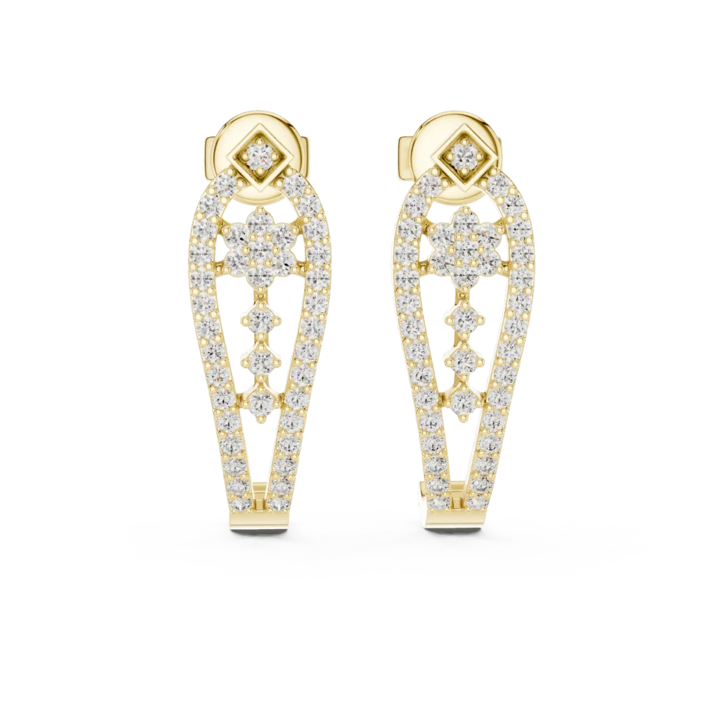 Ethereal Luminary Round Pavé-Set Diamond Stud Earrings - Image 2