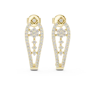 Ethereal Luminary Round Pavé-Set Diamond Stud Earrings - Image 2