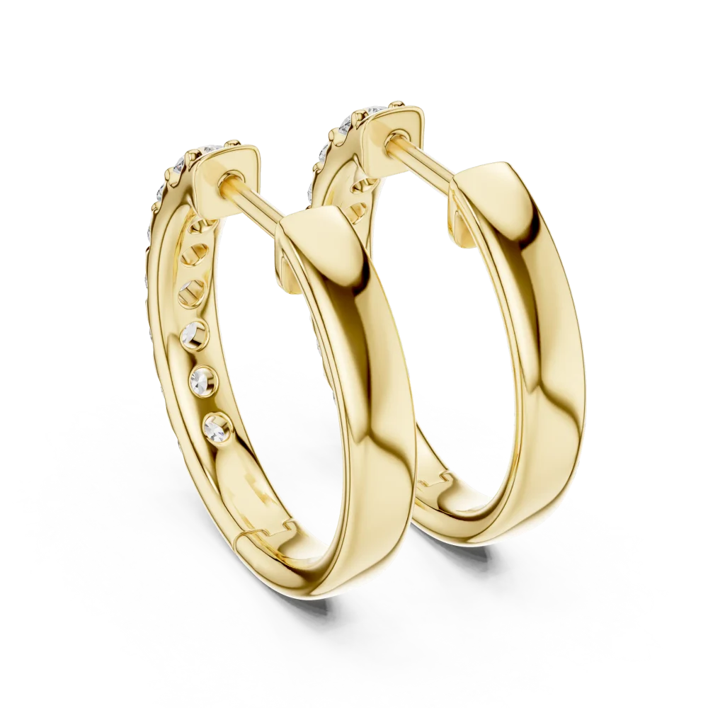 Classic Diamond Hoop Earrings - Image 3