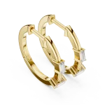 Linear Baguette Architectural Hoop Earrings