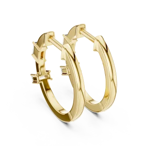 Linear Baguette Architectural Hoop Earrings - Image 4
