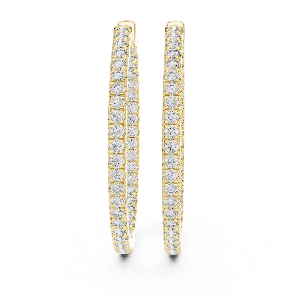 Ethereal Round Brilliant Pavé-Set Hoop Earrings - Image 2