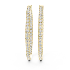 Ethereal Round Brilliant Pavé-Set Hoop Earrings - Image 2