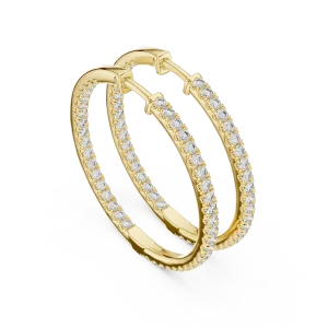 Ethereal Round Brilliant Pavé-Set Hoop Earrings