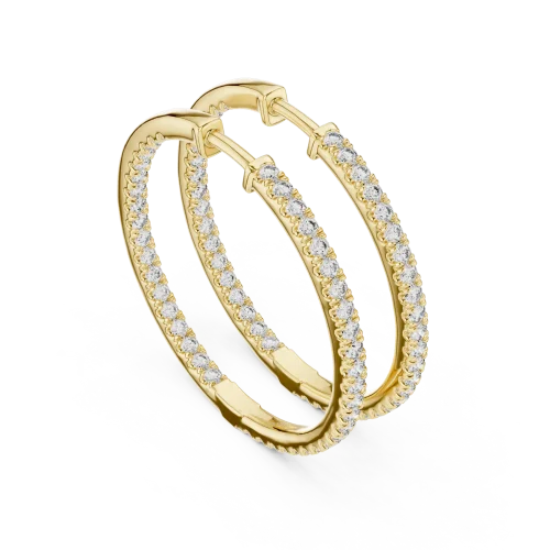 Ethereal Round Brilliant Pavé-Set Hoop Earrings