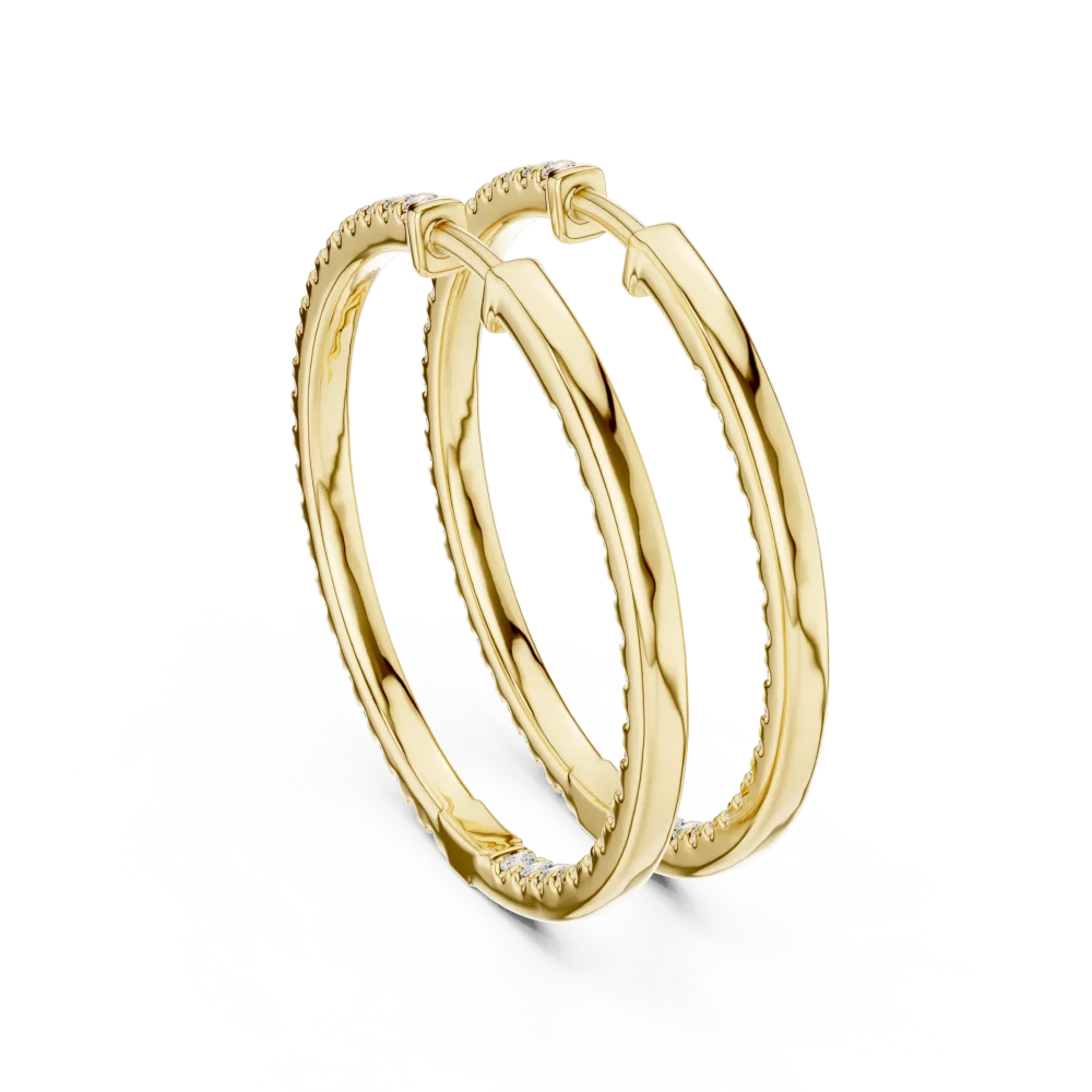 Ethereal Round Brilliant Pavé-Set Hoop Earrings - Image 3