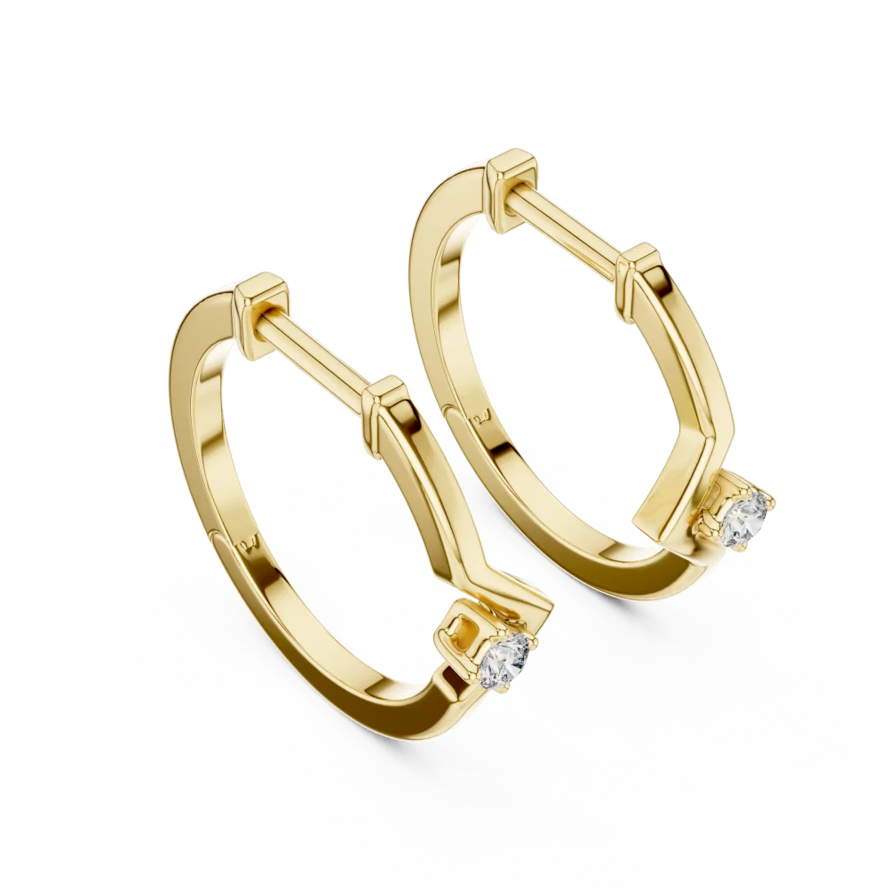 Discover the radiant allure of our chevron solitaire hoop earrings. Expertly handcrafted for timeless brilliance, elevate your style and shop today.