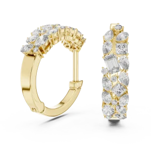 Luminary Geometric Multi-Shape Pavé-Set Hoop Earrings - Image 3