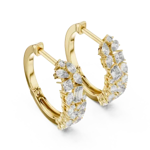 Luminary Geometric Multi-Shape Pavé-Set Hoop Earrings