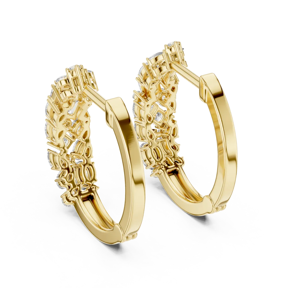 Luminary Geometric Multi-Shape Pavé-Set Hoop Earrings - Image 4