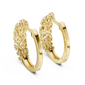 Luminary Geometric Multi-Shape Pavé-Set Hoop Earrings - Image 4