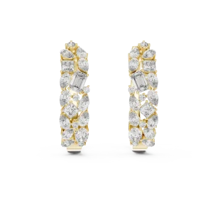 Luminary Geometric Multi-Shape Pavé-Set Hoop Earrings - Image 2