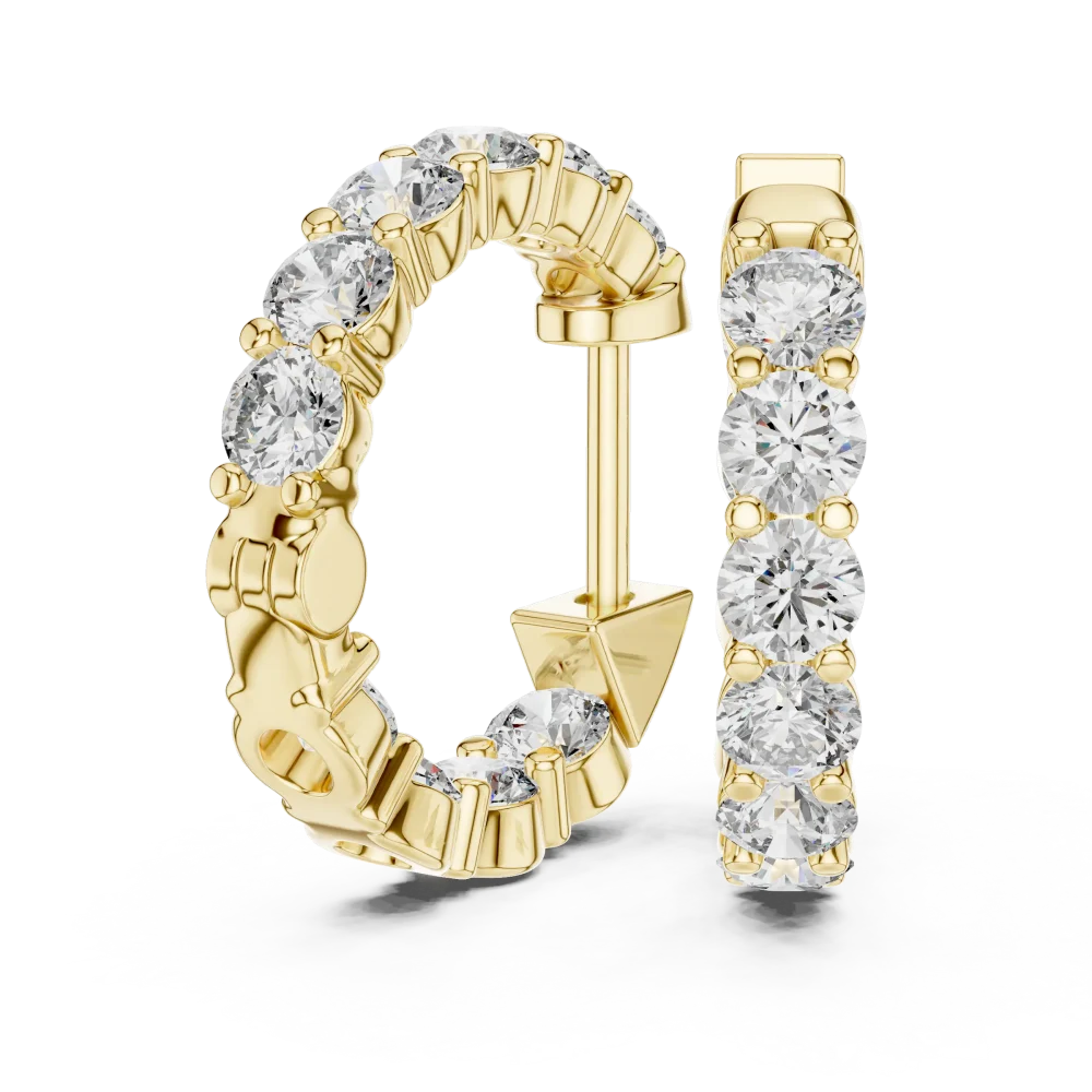 Luminary Round Brilliant Pavé-Set Hoop Earrings - Image 2