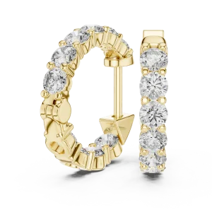 Luminary Round Brilliant Pavé-Set Hoop Earrings - Image 2