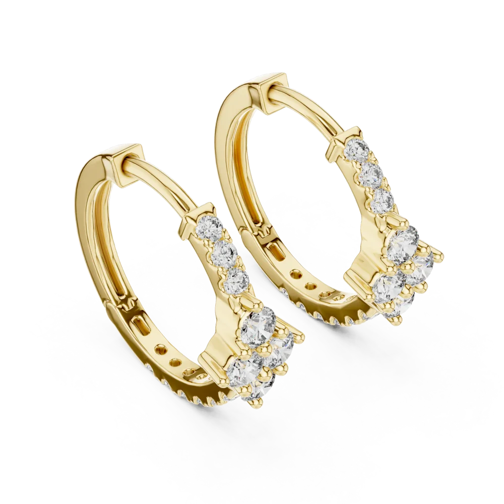 Experience radiant elegance with these geometric hoop earrings, featuring premium DIAMEUR lab-grown diamonds. Shop this modern luxury classic today.