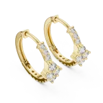 Luminary Round Brilliant Geometric Pavé-Set Hoop Earrings