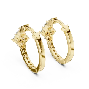 Luminary Round Brilliant Geometric Pavé-Set Hoop Earrings - Image 4