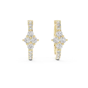 Luminary Round Brilliant Geometric Pavé-Set Hoop Earrings - Image 2