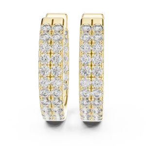 Luminary Round Brilliant Pavé-Set Hoop Earrings - Image 2