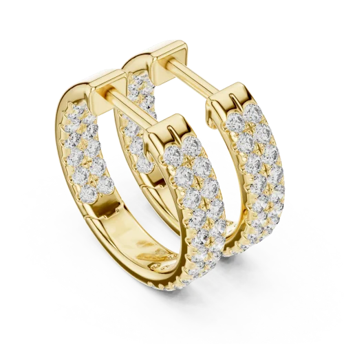 Luminary Round Brilliant Pavé-Set Hoop Earrings