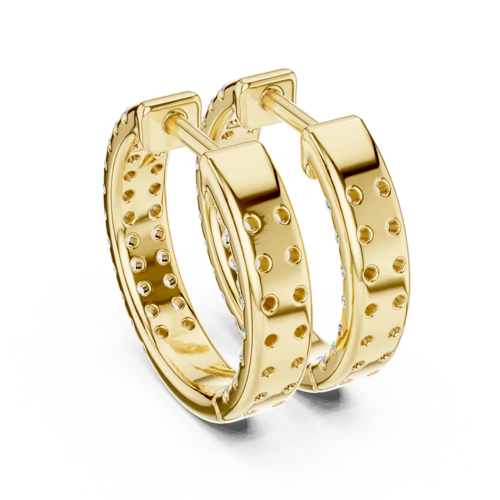 Luminary Round Brilliant Pavé-Set Hoop Earrings - Image 3