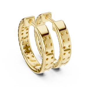 Luminary Round Brilliant Pavé-Set Hoop Earrings - Image 3