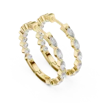 Ethereal Marquise and Round Alternating Hoop Earrings