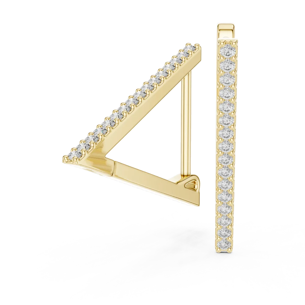 Architectural Linear Pavé Geometric Diamond Hoop Earrings - Image 3